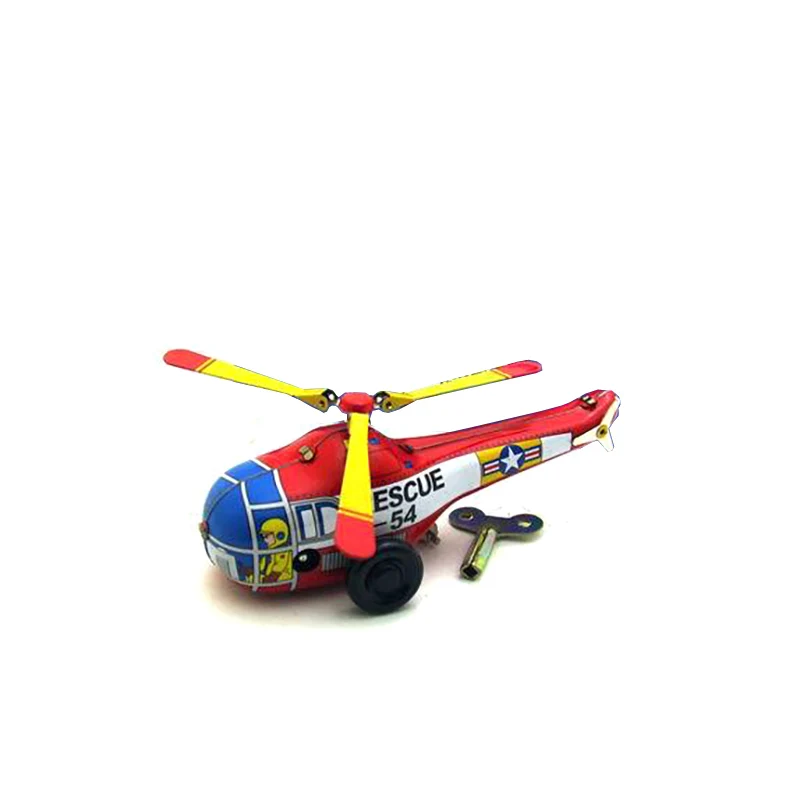 

1Pcs Creative Wind Up Tin Toy Collectables Classic Toys Fun Clockwork Vintage Helicopter Model Decoration For Kids Birthday Gift