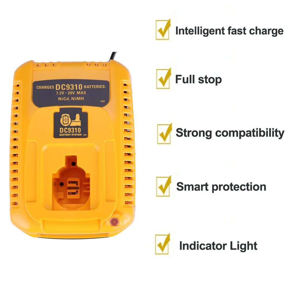 Battery Charger DC9310 for DEWALT 7.2V-18V NiCad & NiMh Battery DW9057 DC9071 DC