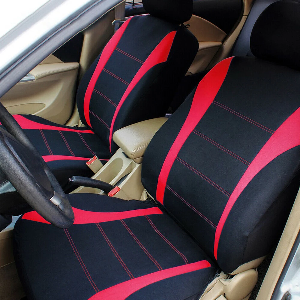 

Red Full of 9Pcs Car Seat Covers Chair Protector Cover Auto Vehicle Interior Accessories Universal Car Cushion Seat Cover