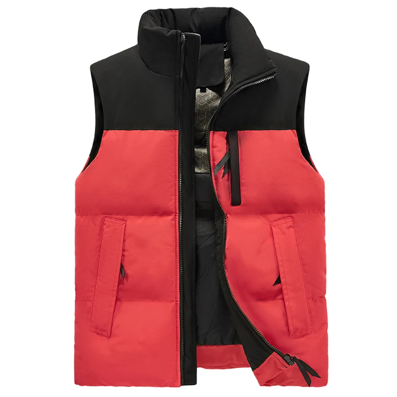 Mens Waistcoat L-6XL 7XL 8XL Autumn winter Solid color business casual sunscreen warm