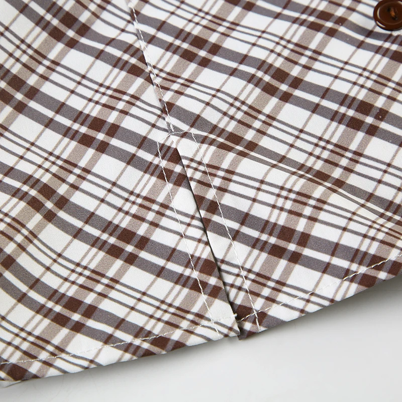 Chaleco a cuadros Y2K para mujer, estilo retro, con botones y abertura en el bajo, camisola estética chic, moda sin mangas, conjuntos de verano 2025