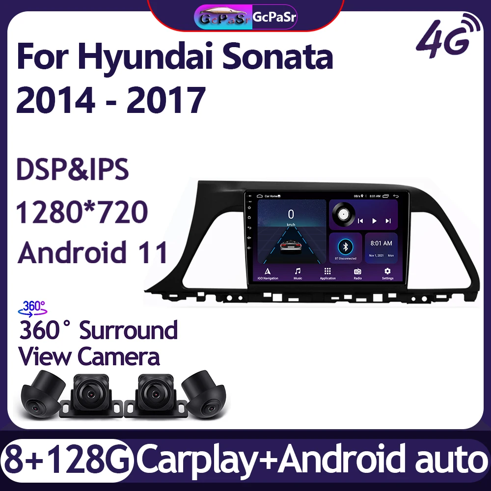 Автомагнитола видеоплеер для Hyundai Sonata 7 LF 2014 2015 - 2017 Android 11 навигация GPS аудио