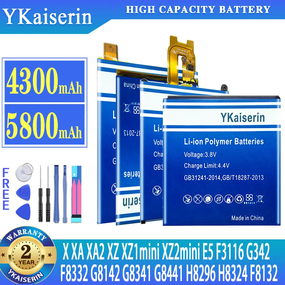 YKaiserin-Battery-For-SONY-Xperia-XA-XA2-XZ-XZ1-mini-XZ2-mini-X-E5 ...