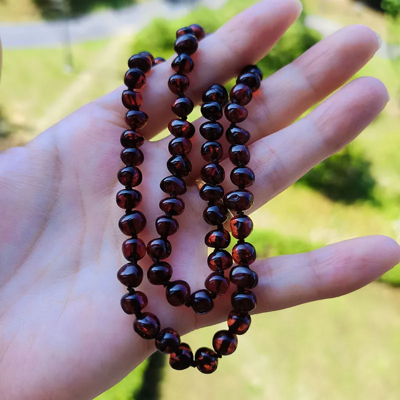 Baltic Amber Necklace - Polished Cherry Beans - Children's – Powell's Owls