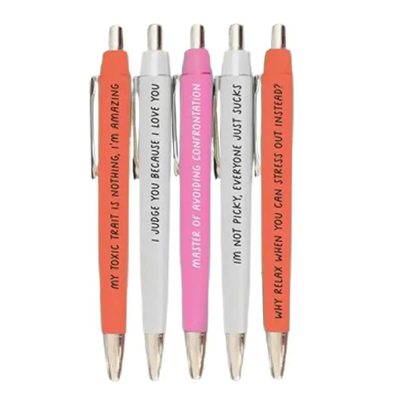 

Забавные ручки для взрослых, шариковая ручка с прессом, набор из 5 шт., милая ручка с черными чернилами и созвездиями, канцелярские принадлежности, письменный рисунок