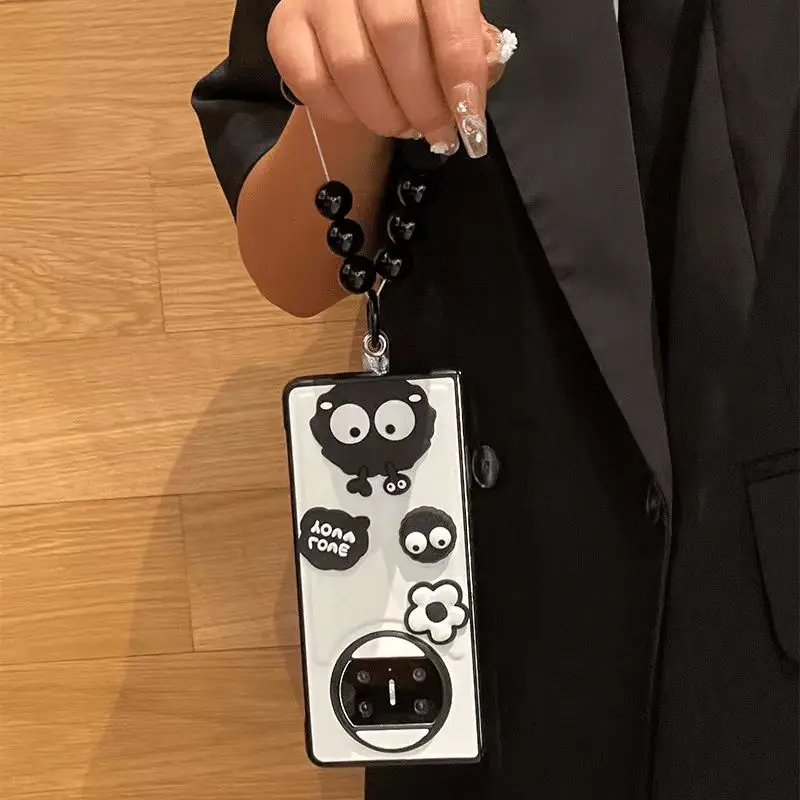 Κορεατικά Kawaii λουλούδι άνθρακα χάντρες μπάλα βραχιόλι αλυσίδα θήκη τηλεφώνου για huawei mate x5 mate x3 mate x2 δερμάτινη θήκη funda_voghion.com