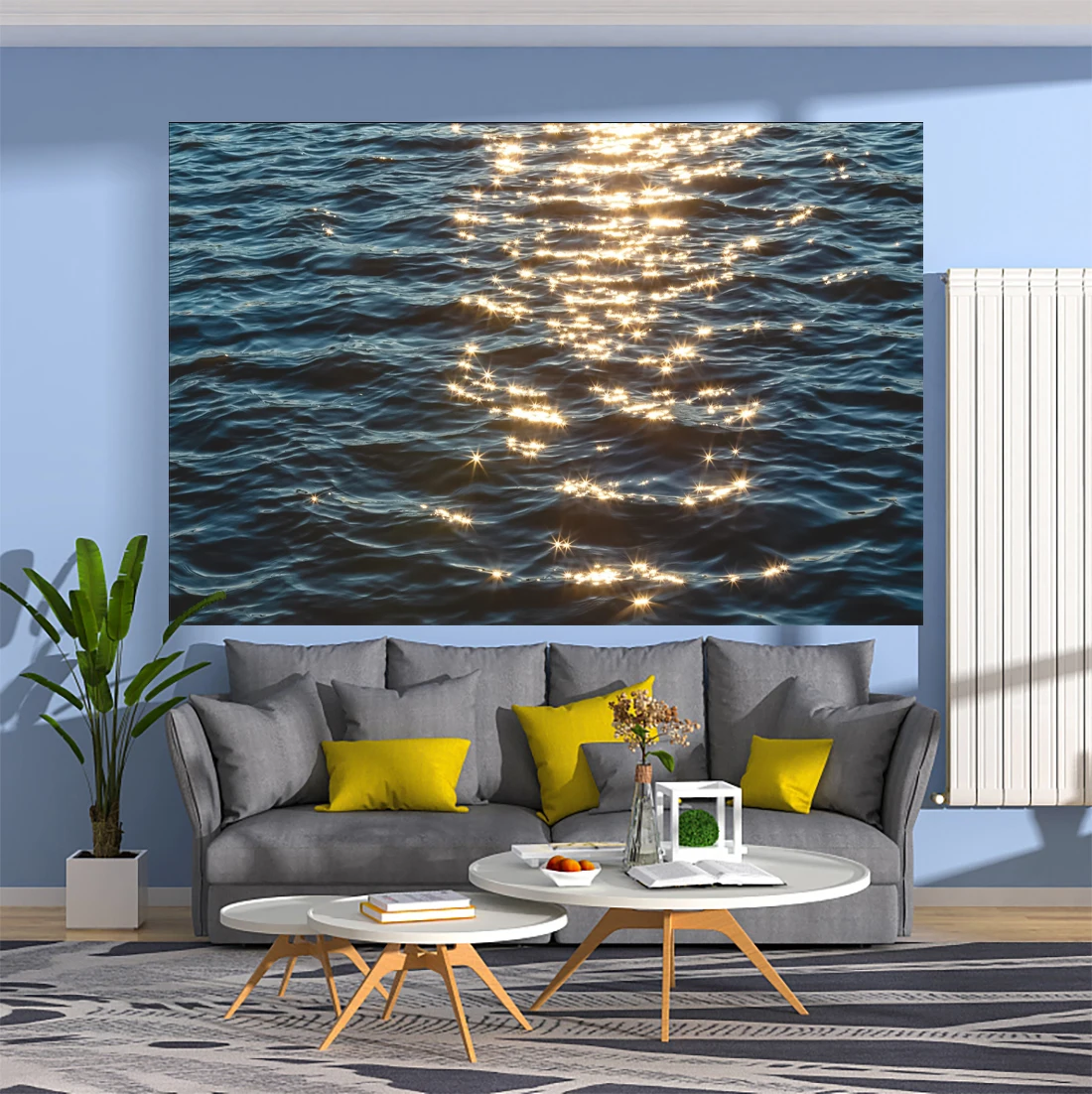 

XxDeco Shimmering Sea Surface Wall Haning Tapestry Landscape Printed Home Decoration Vacation Backdrop Sofa Blanket