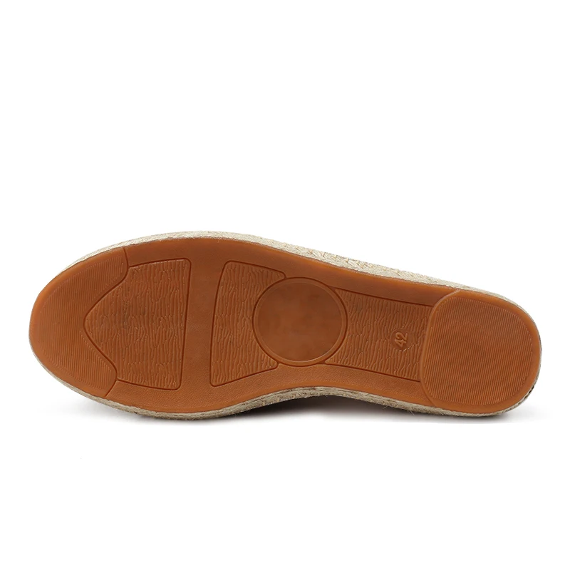 Women Casual Shoes Sewing Flax Shoes Slip on Loafers Man Espadrilles Hemp Canvas Flat Plus Size Fisherman Driving Footwear