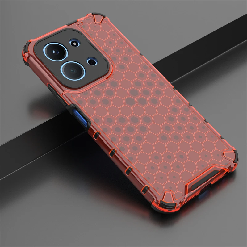 Shockproof Transparent Honeycomb Armor Case - Full Back Protection, 6.9-Inch