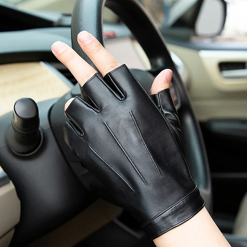 Fashion Half Finger Leather Gloves for Outdoor Driving Cycling Windproof Touch Screen Punk Motorcycle cycling gloves,fingerless gloves,half finger gloves