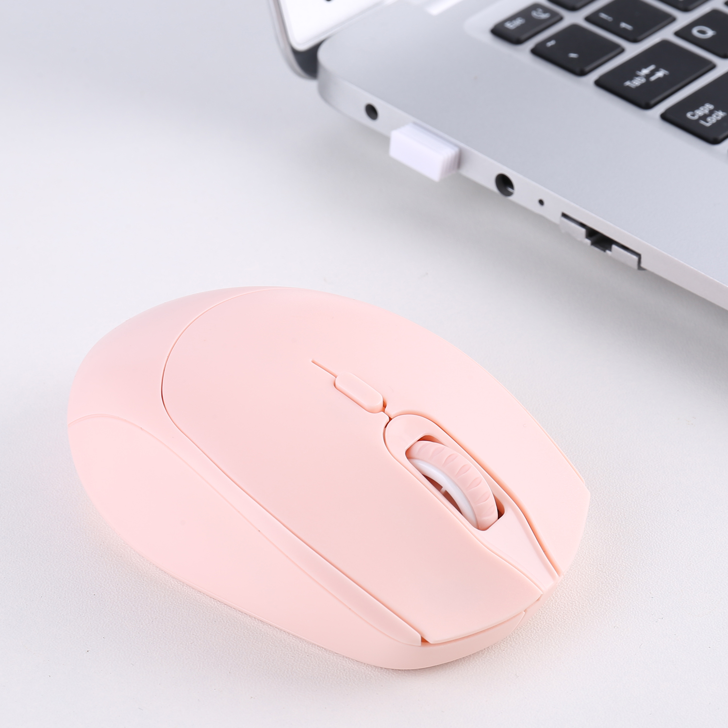 Portable Computer Mouse 2.4G with USB Receiver Wireless Mouse for PC Tablet Laptop (Pink)