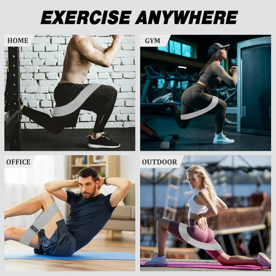 24 Pcs Fabric Resistance Bands for Working Out Strength Exercise Bands for Women Men Resistance Loop for Legs and Butt, Yoga, Pi