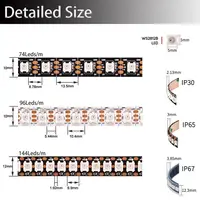 DC5V WS2812B Led Strip 74/96/144leds/m Individually Addressable Smart 5050RGB WS2812 Pixels Led Light IP30/65/67 Black/White PCB 2