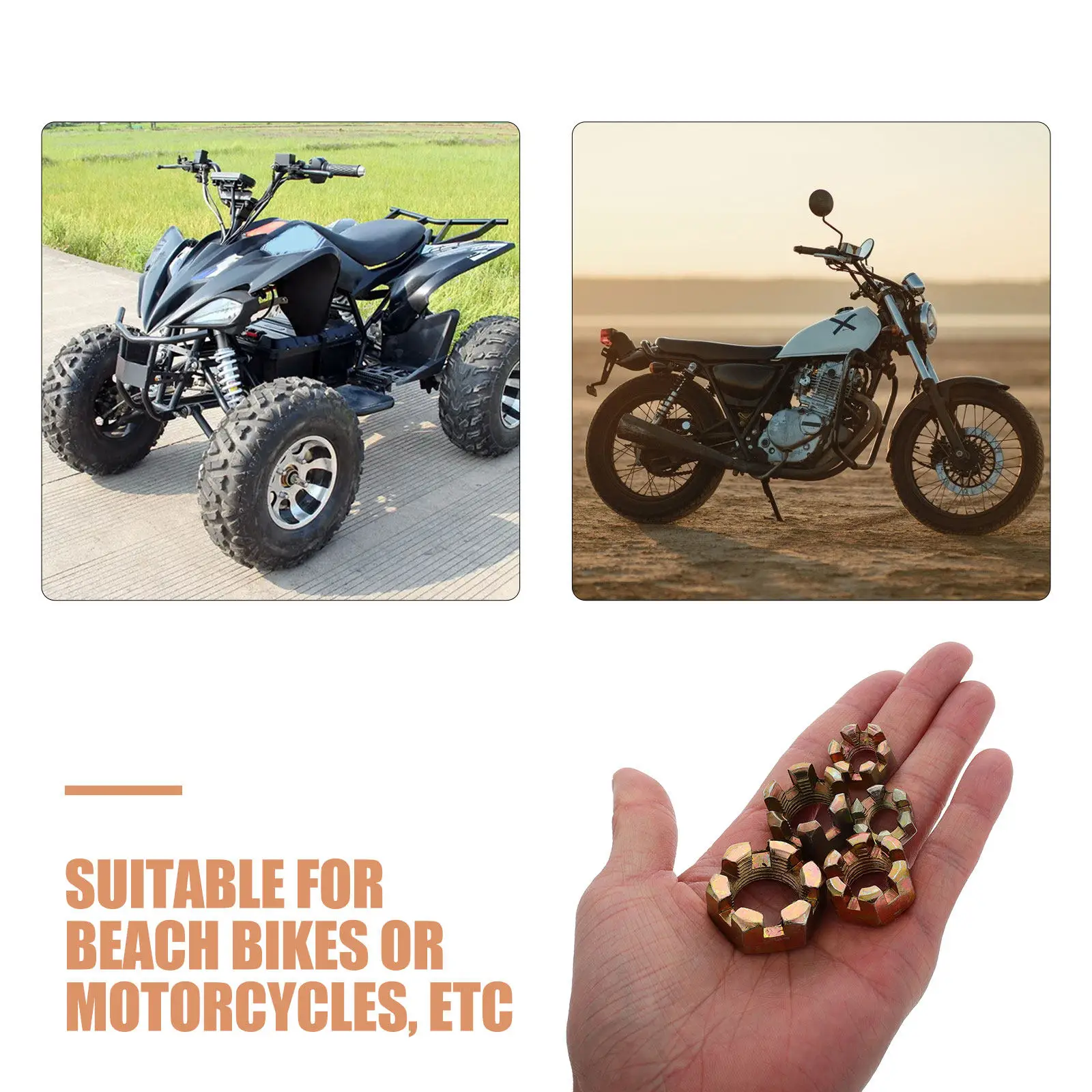 5Pcs 고카트 스티어링 키트 캐슬 너트 캡 타이 로드 카트 서스펜션 스템용 강화 부품 오토바이 액세서리