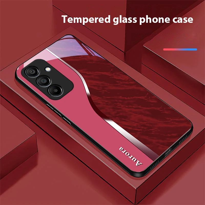 Water Pattern Purple Black Tempered Glass Phone Case