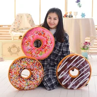 38/60cm Donut Food Toy Colorful Stuffed Ring Shaped Decor Plushie Head Pillow Seat Cushion for Chair Indoor Floor Sofa Gift 2
