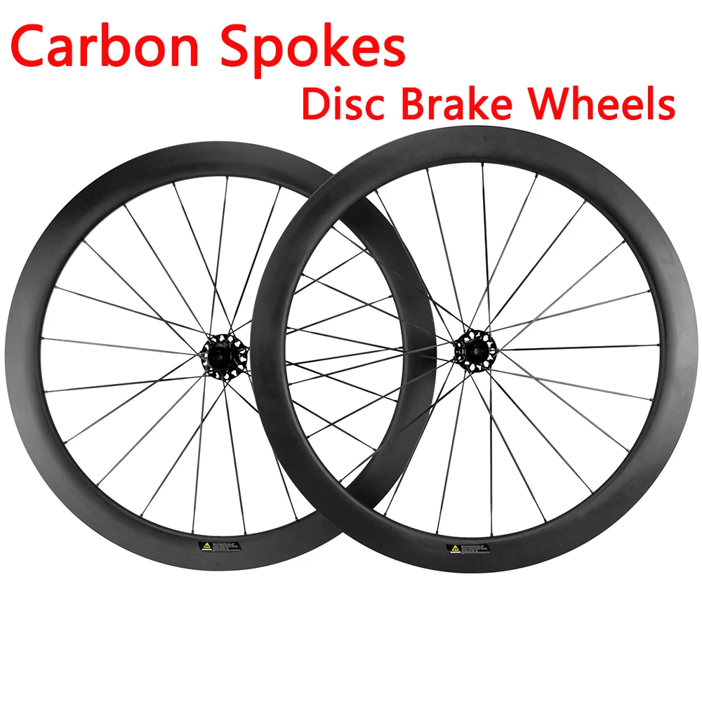 

New 700C Road Bike Full Carbon Fibre Spokes Bicycle Wheelset carbon Clincher Tubeless Rims Disc Brake Ceramic Hubs 50mm 2:1