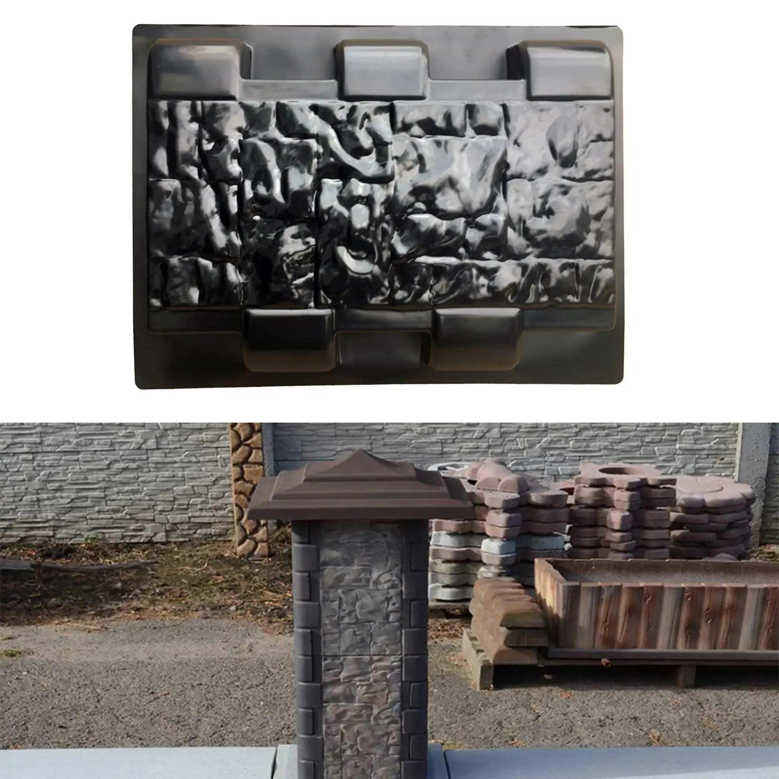 Fence Pillar Paving , Plastic Concrete Stepping Paver Brick Landscape