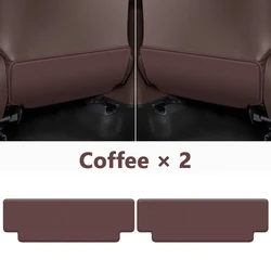 Car Seat Back Anti - Kick Mat Protector Pad - Microfiber Leather Protection Cover (Coffee 2 Pcs)