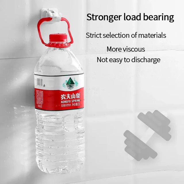 2 db Beállított Fehér Függő Klip Állítható Függönyrúd Akasztra Ragasztó Szorító Szorítóhorog Törülköző Tartó Állvány Fal Konzol Nincs Fúrás - Image 4