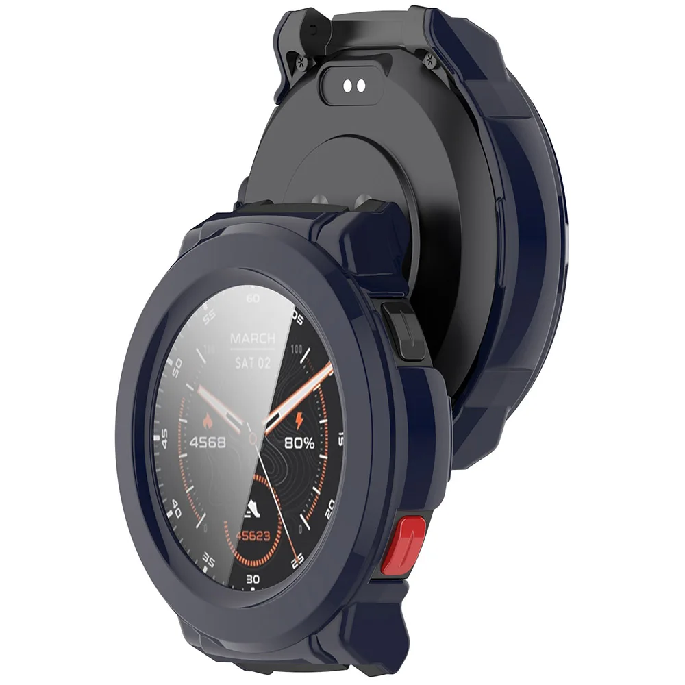 Durable PC Watch Case with Tempered Glass Screen Protector and Anti-Scratch Cover