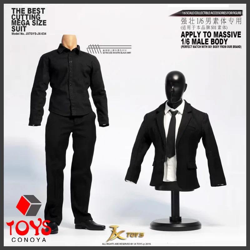 

In Stock Jxtoys-034 1/6 Men Soldier Gentlemen'S Suit Clothes Set With 2 Shirts For Strong Jxs01 Body 12'' Male Action Figure
