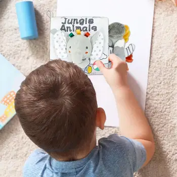 Animal Themed Tail Cloth Book Toy Baby Toys 0 12 Months Interactive Books With 3D Tails Interactive Montessori Busy Book 2