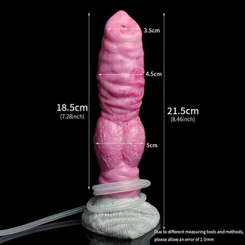 Soft Silicone Squirting Dog Dildo With Syringe Big Cock Suction Cup Dildo for Women Sexy Toys Anal Plug for Men Anal Massager 2