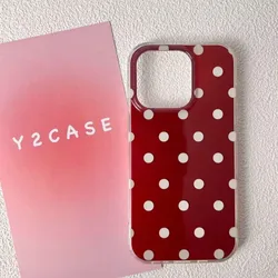 Korean Ins Inspired Red Polka Dots Feather Texture Phone Case - Redmi Note 8 4G (YSK - 363YJJ020338A1)