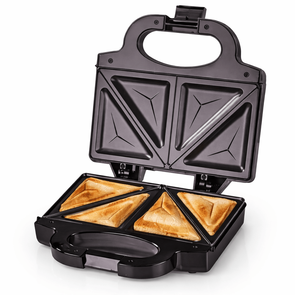  2-in-1 750W Fast Heating Sandwich Toaster & Panini Press, Double-Sided Non-Stick Grill, Cool Touch Handle, Vertical Storage 