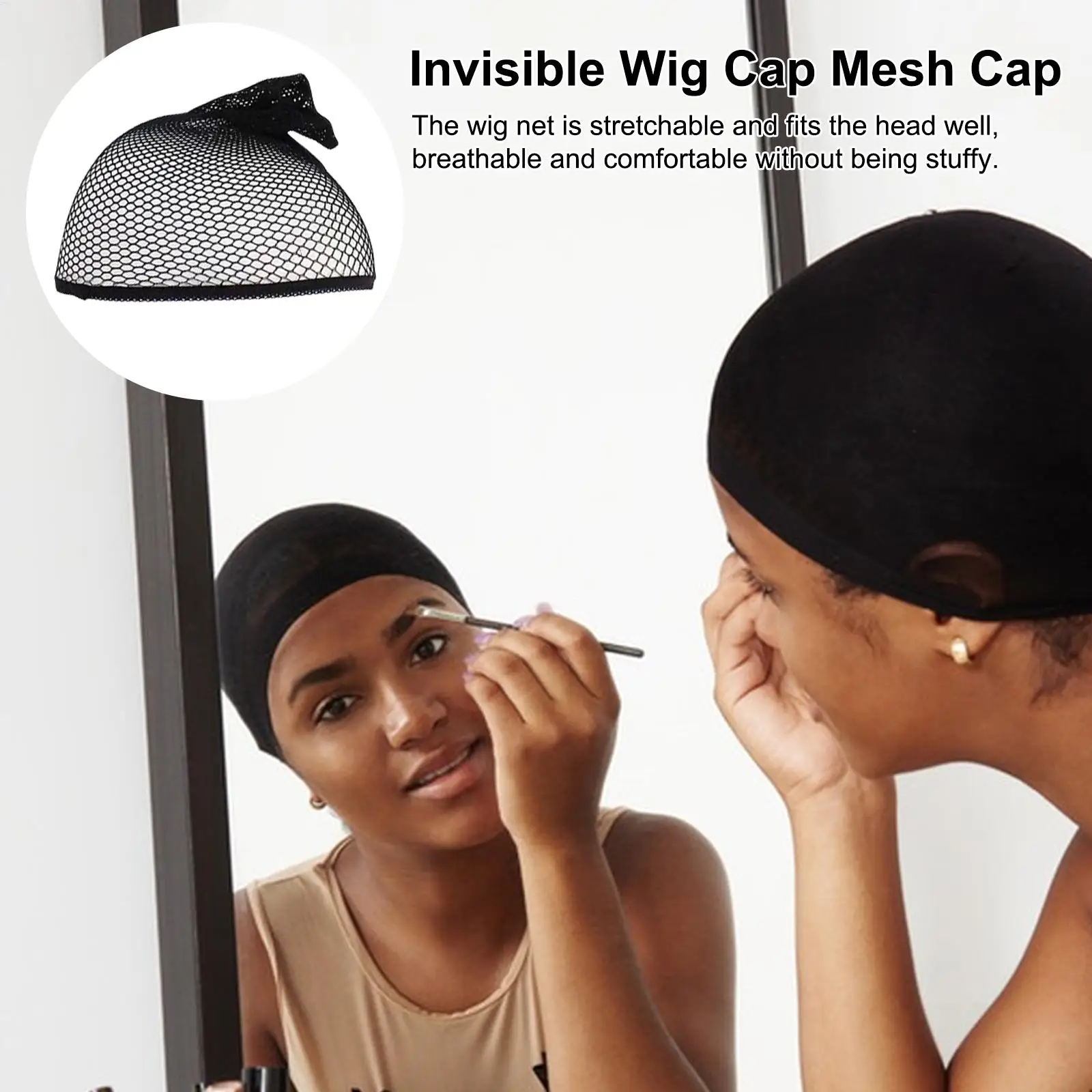 Wig Net Weaving Hair Caps Mesh Net Liner Weaving Caps Elastic Portable Closed End Hair Mesh Net Wig Caps for Girls Adults Women
