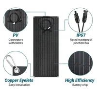 Panneau solaire Flexible 300W 600W, Kit de batterie de Charge solaire 12V 24V avec contrôleur 30A/60A pour Camping RV maison batterie d'énergie solaire 4