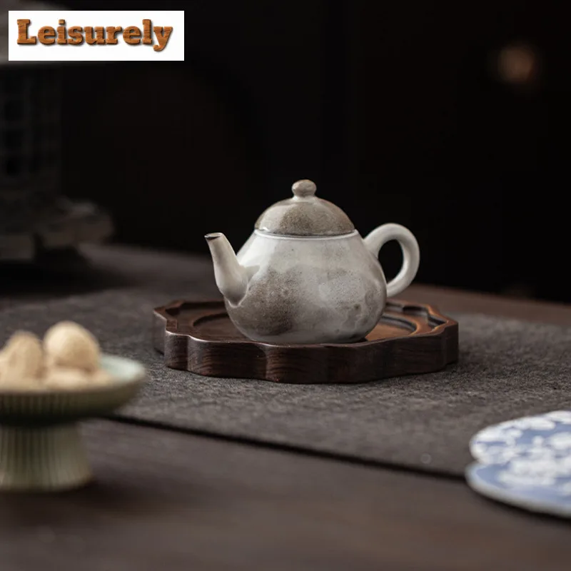100ml Ink Painting Wood-fired Porcelain Teapot Retro Tea Infuser Pot Tea Brewing Kettle With Ball Hole Tea Services Decoration