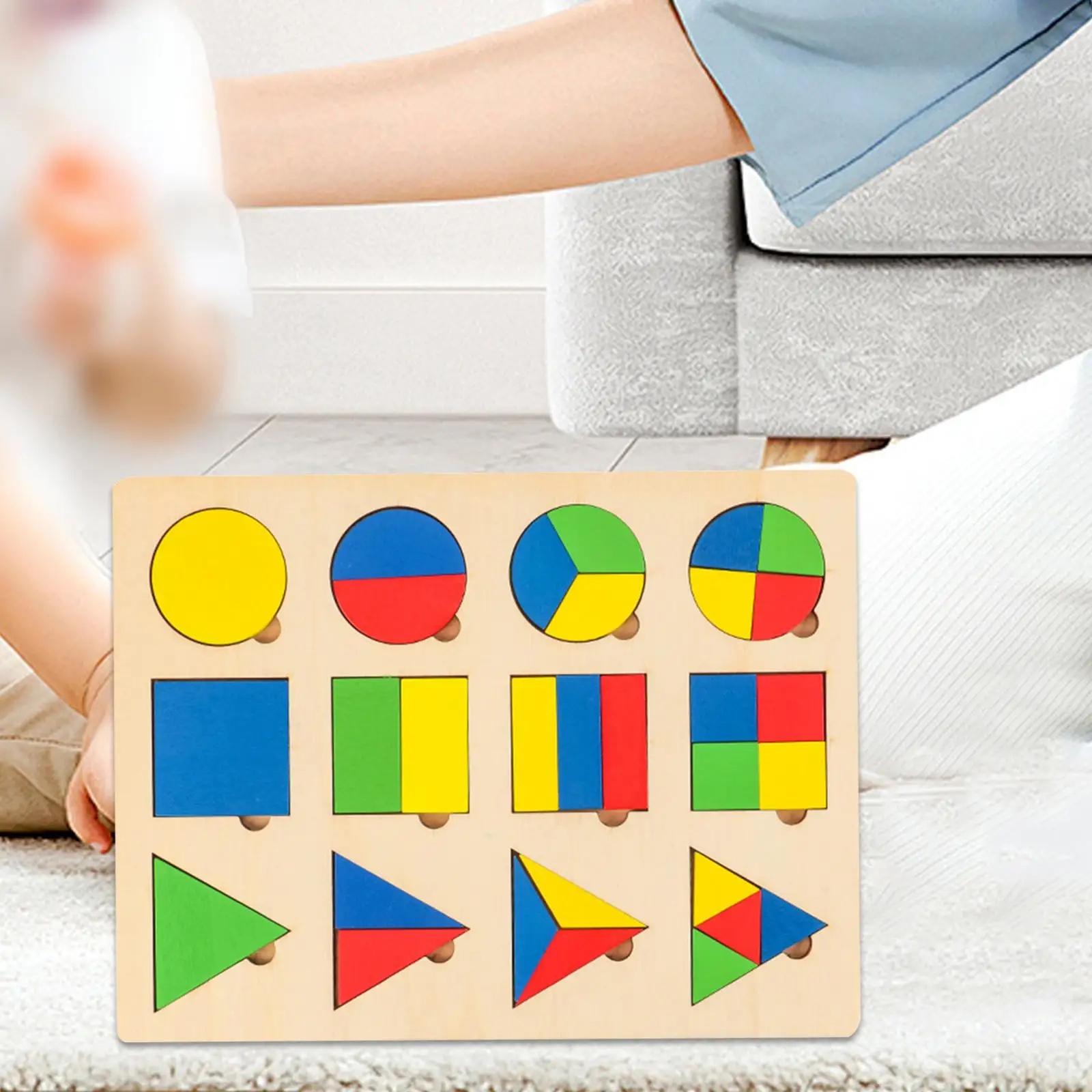 

Montessori Toy Wooden Geometry Puzzle Hand Eye Coordination Board Game Jigsaw Puzzle for Gifts Bedroom Household Boys Parents