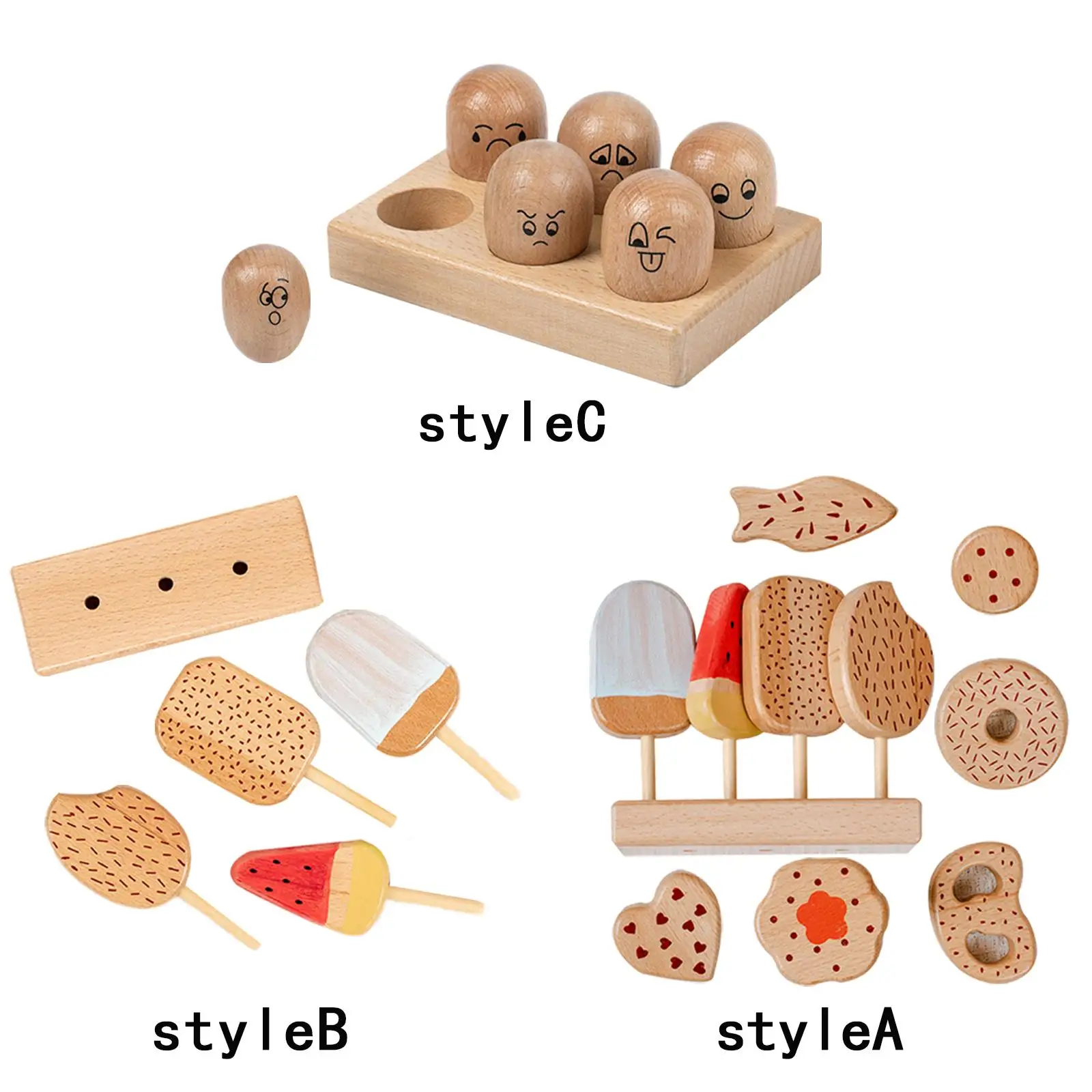 Wooden Cooking Toys Food Dessert Playset Role Toy for Toddlers