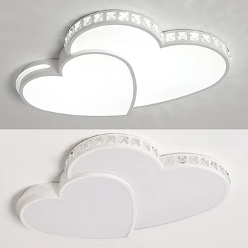 Modern Heart Shaped Ceiling Lights Crystal LED Flush Mount Lamp Cartoon Children\'s Room Living Room Bedroom Lamp Fixture 5