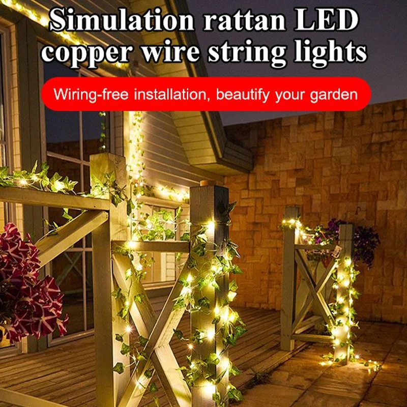 Led 구리 와이어 스트링 조명 5/10 개, 꽃 잎 화환 패어리 라이트 LED 구리 와이어 스트링 라이트 웨딩 가든 DIY 12 월
