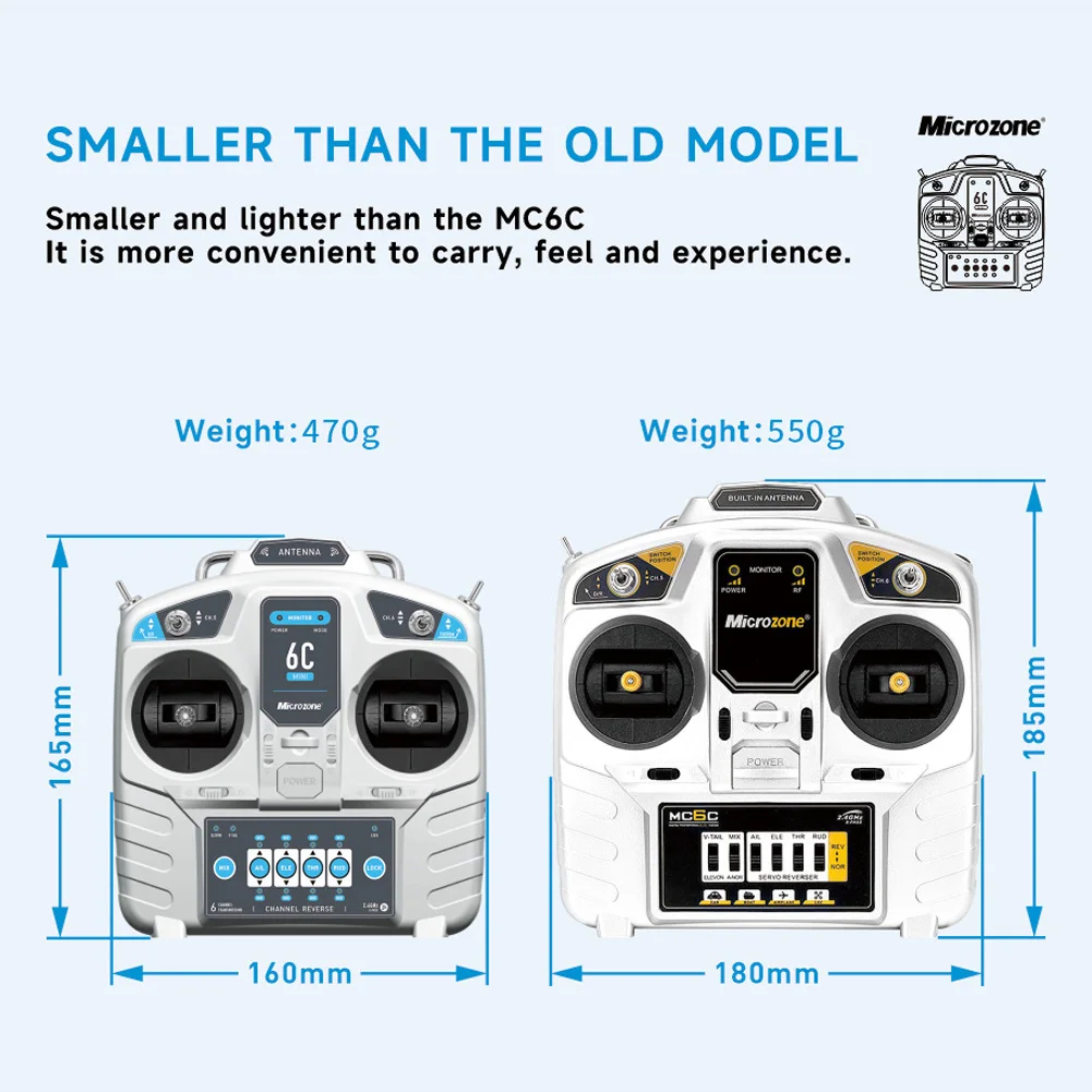 Radiocommande 6 canaux MC6RE-V2 avec récepteur - Radiocommande RC