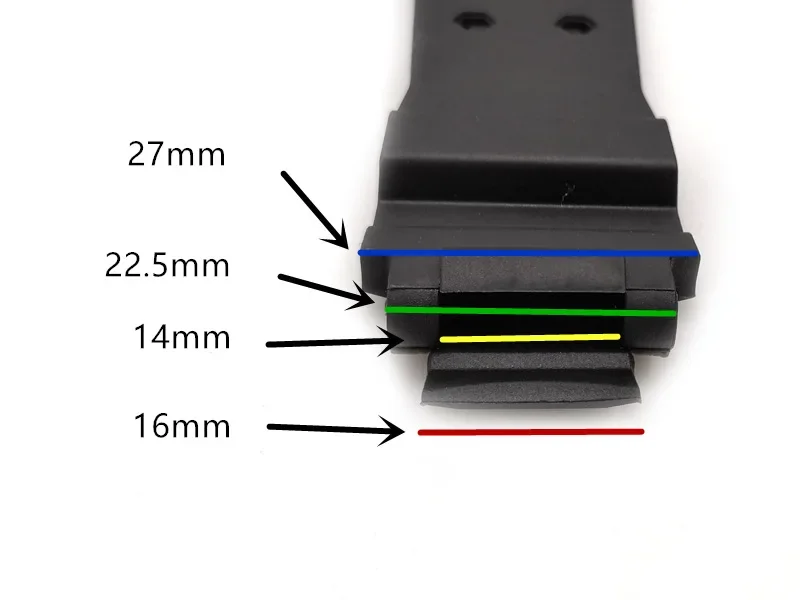 Men's Black Waterproof Sport Silicone Resin Watch Band