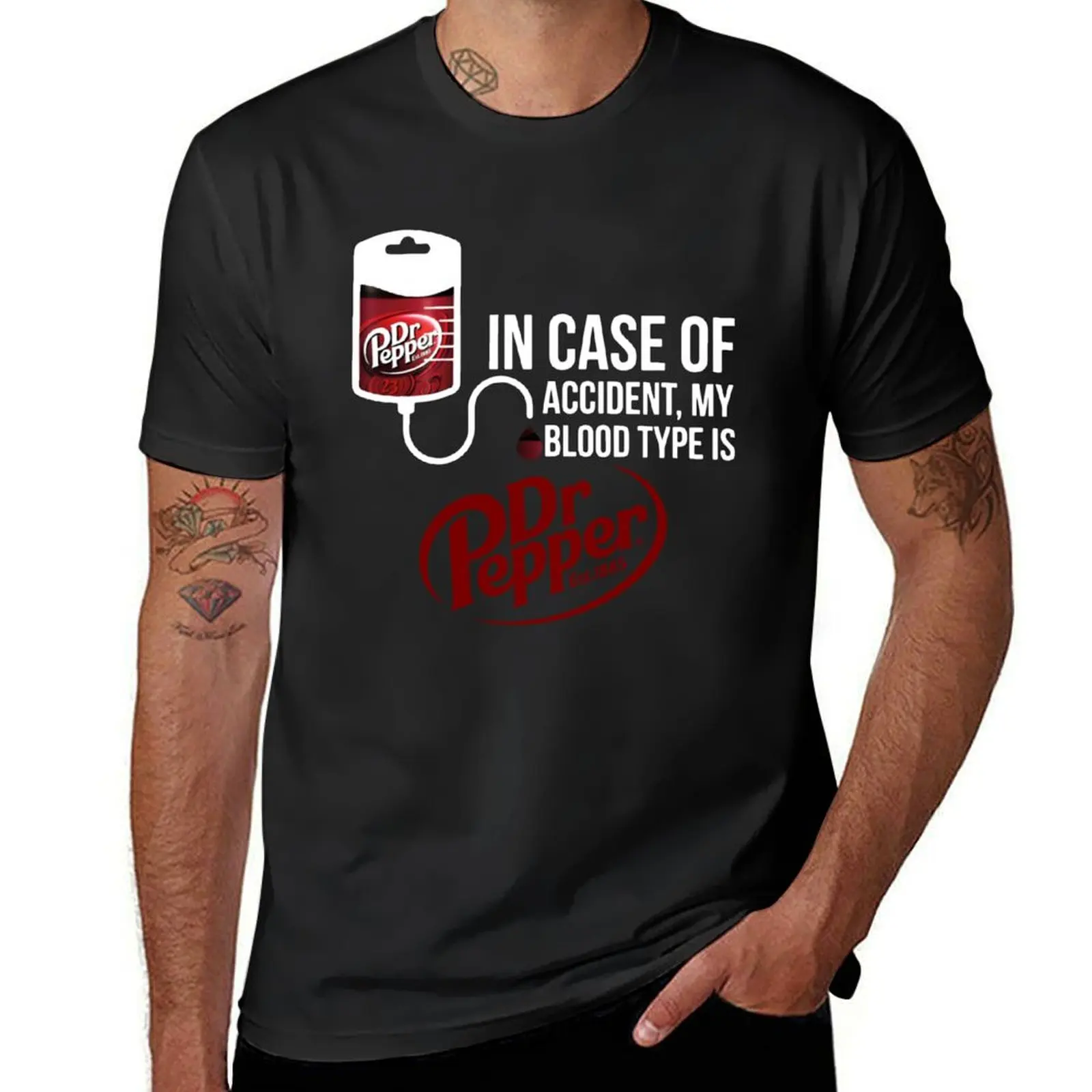 

in Case of Accident My Blood Type is DR.Pepper T-Shirt aesthetic clothes quick drying tops sports fans men clothings