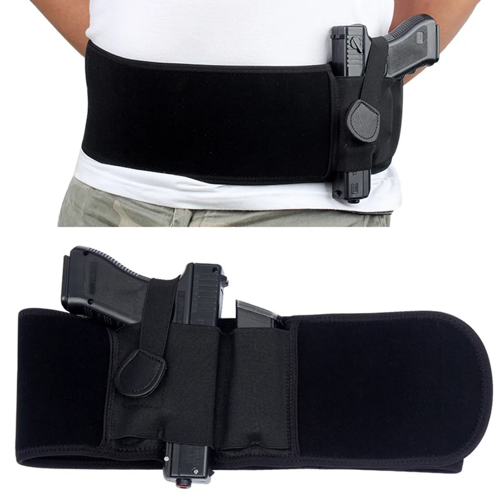 Tactical Belly Band Holster Concealed Hand Gun Carry Pistol Waist Right  Belt