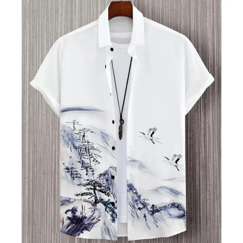 2023 Summer Men Hawaiian Shirts,Men 3d Floral&Butterfly Print High ...