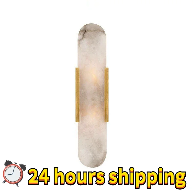 Modern Wall Light Minimalist Luxury Marble Sconce New Nordic Living Room Villa TV Background Bedroom Bedside Mirror Decor Lamps