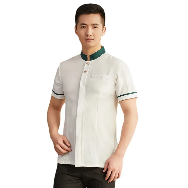 Tea Restaurant Waiter Workwear Summer Women\'s Hotel Hotel Front Desk Features Hot Pot Restaurant Front Office Uniform Short Slee