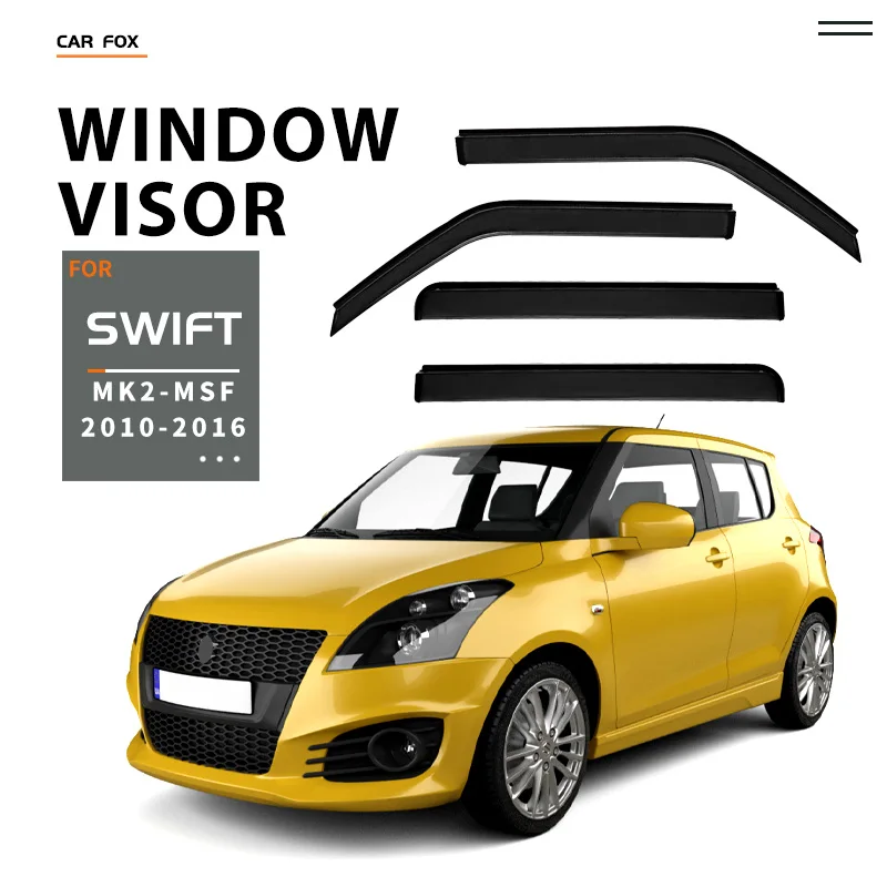 

For SUZUKI Swift GL RS MSF A2L SF 2005-2023 Plastic Window Visor Vent Shades Sun Rain Deflector Guard 4PCS/SE