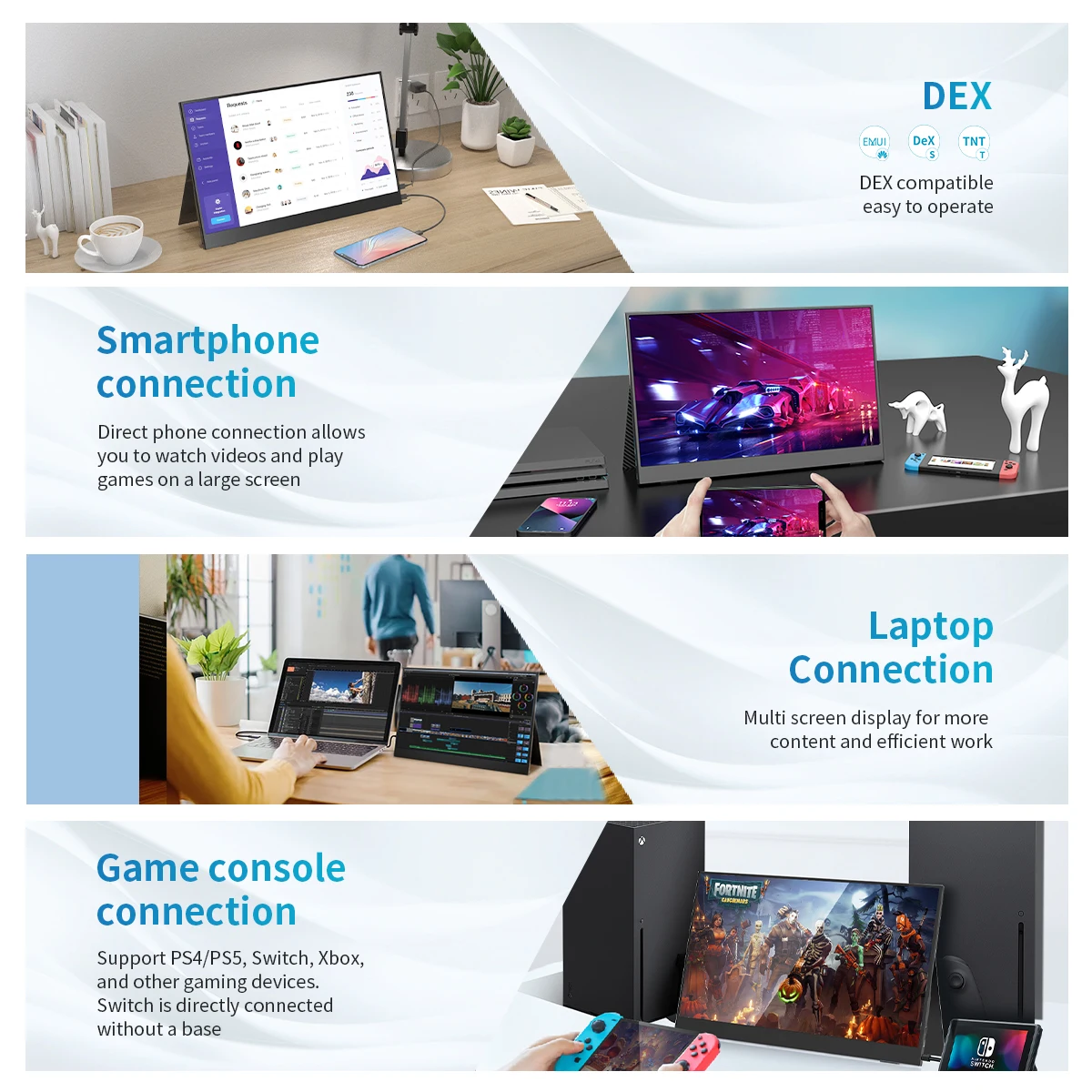 TUHUI ޴ ̹ , FHD 1080P IPS USB-C ̴ HDMI  ÷, ޴, , Ʈ, PC ġ, Xbox PS4/5, 15.6 ġ