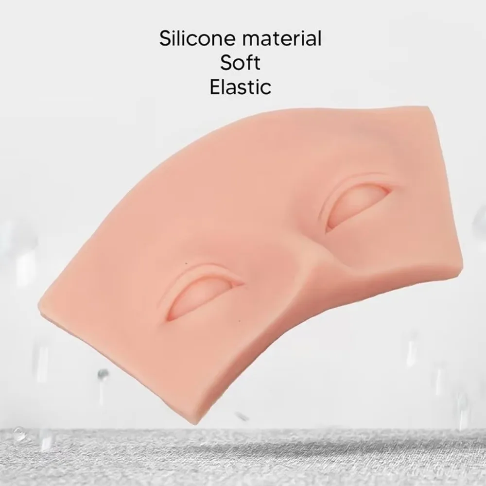 부드러운 3D 속눈썹 연장 연습용 피부 재사용 가능 시뮬레이션 트레이닝 연습 헤드, 쉽게 착색 가능한 실리콘 접착 속눈썹 마네킹 모델