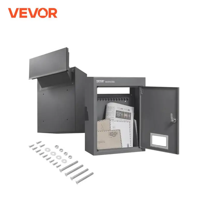 VEVOR Through The Wall Drop Box, Heavy Duty Steel Through the Wall Mailbox with 2.8-7.9" 13" Combination Lock, Mail Drop Box