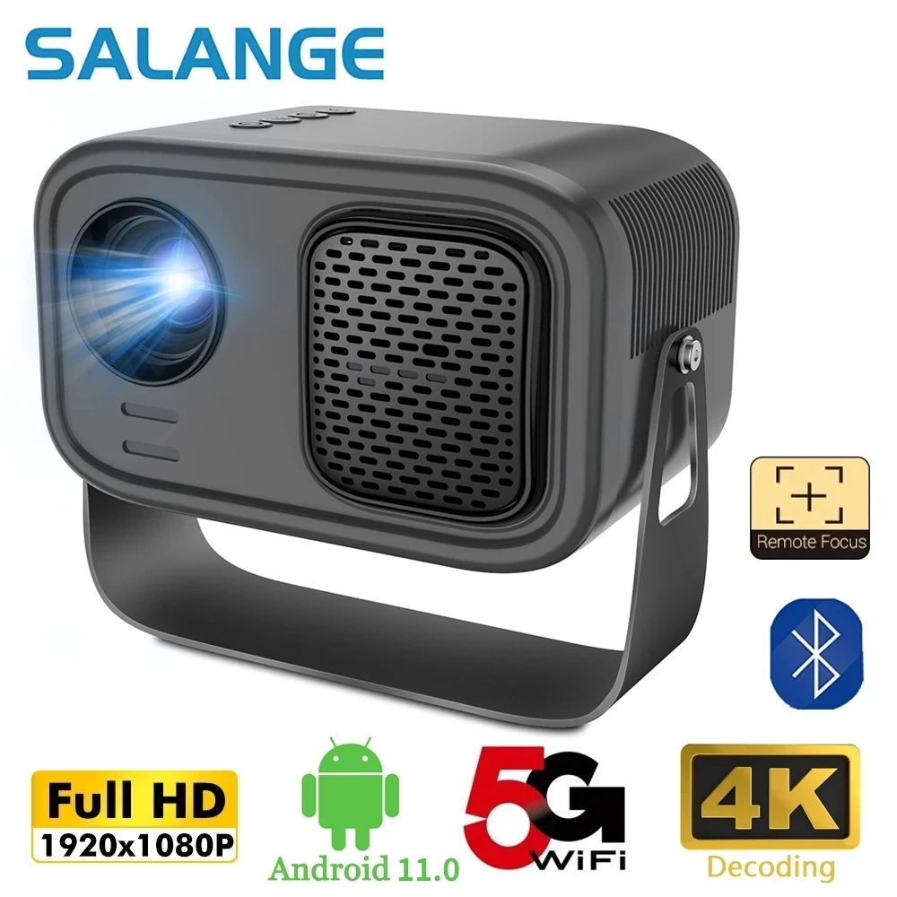 Mini Portable Video Projector Android 11 Smart TV BT5.1 WIFI Sync Phone Screen Electronic Focus 1080P