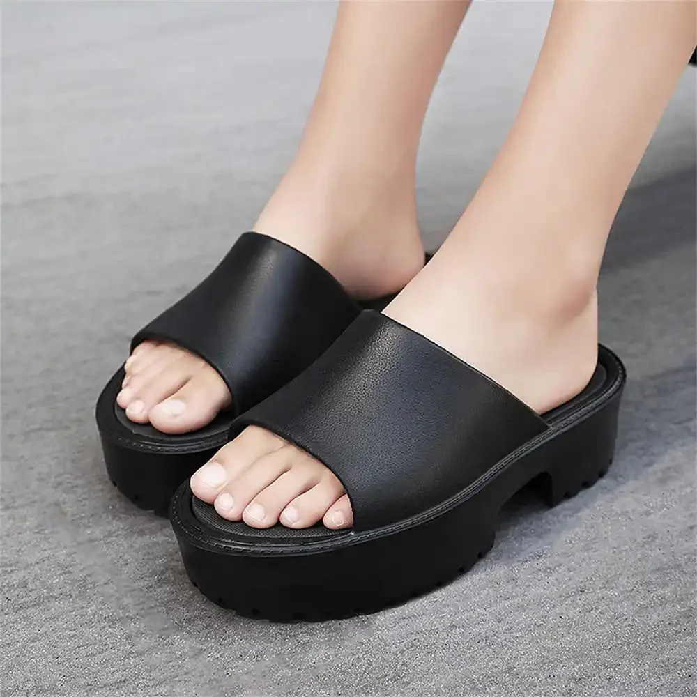 heel block extra large sizes casual sandals slippers soft shoes sneakers woman pink sport comfort genuine brand sport YDX1